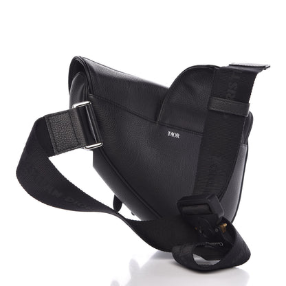 Christian Dior Grained Calfskin Kim Jones Saddle Bag Black 3 of 8