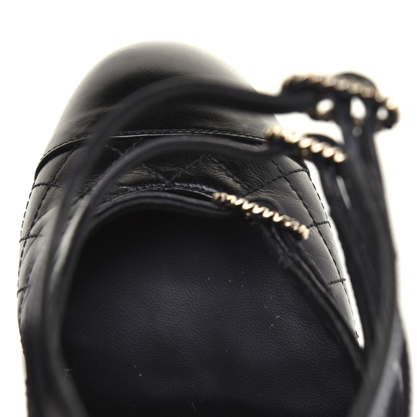 Calfskin Quilted CC Cap Toe Pumps 41 Black