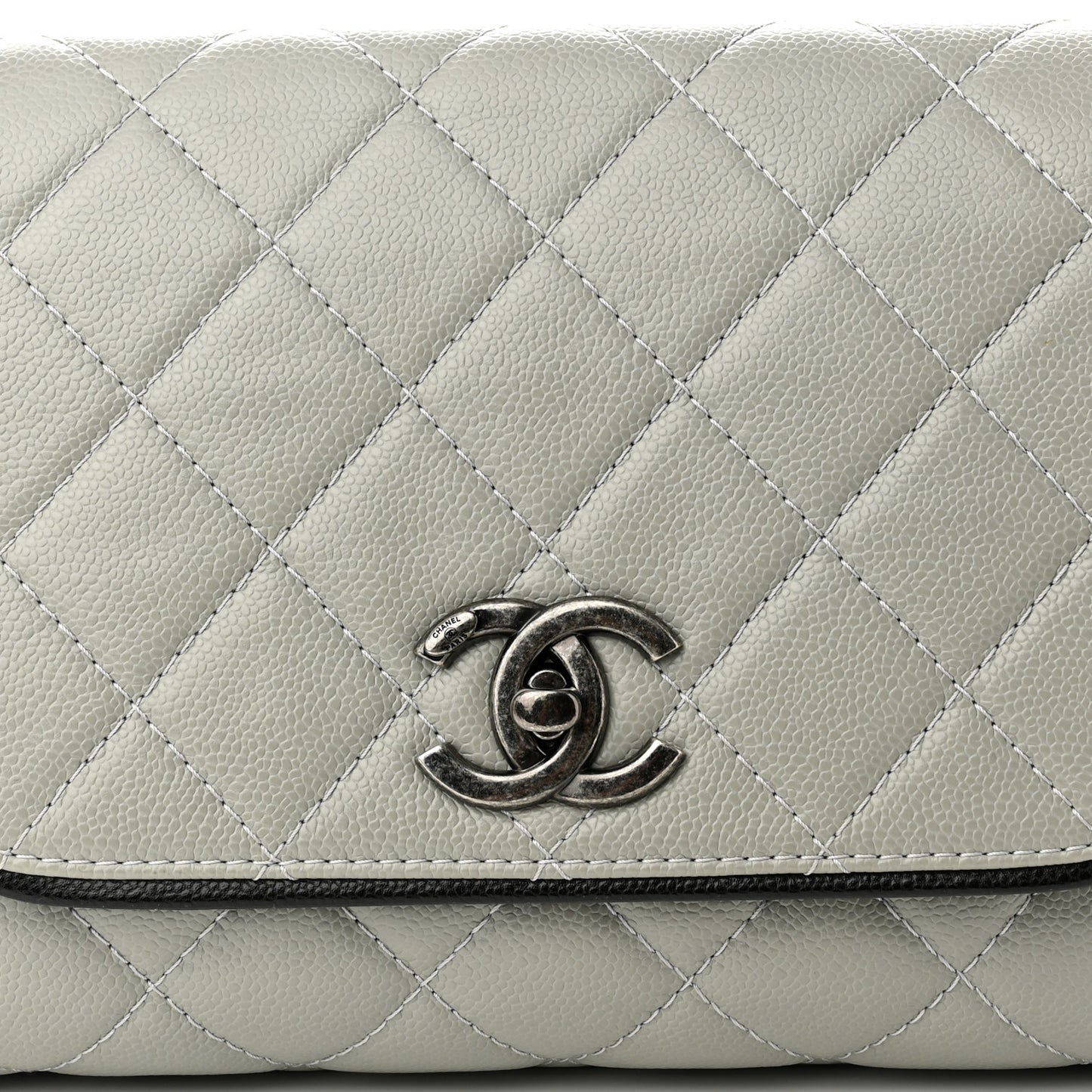 Caviar Quilted Chanel 3 Accordion Flap Bag Light Grey