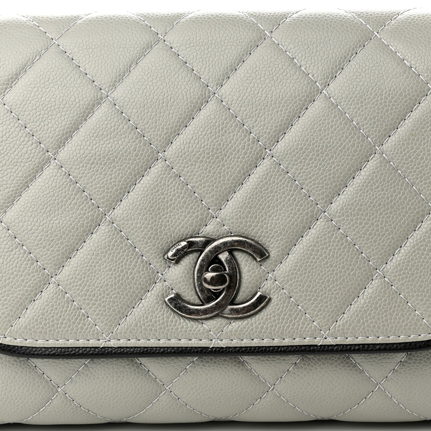 Chanel Caviar Quilted Chanel 3 Accordion Flap Bag Light Grey 8 of 10