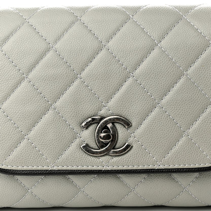 Chanel Caviar Quilted Chanel 3 Accordion Flap Bag Light Grey 8 of 10