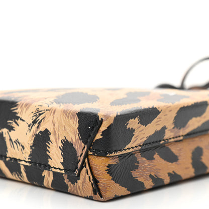 Balenciaga Smooth Calfskin Leopard Print Logo Shopping Phone Holder Bag Beige Black 8 of 9