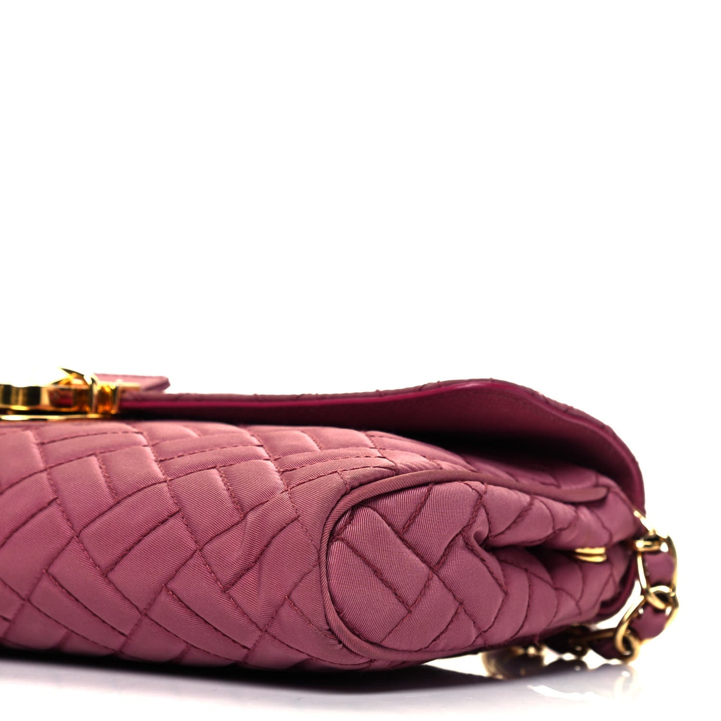 Tessuto Nylon Impuntura Flap Chain Bag Bruyere