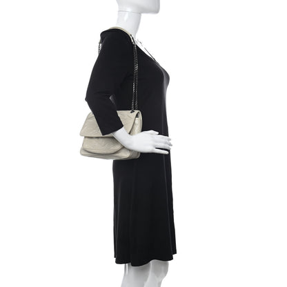 Saint Laurent Crinkled Calfskin Matelasse Monogram Baby Niki Chain Satchel Light Natural 3 of 14