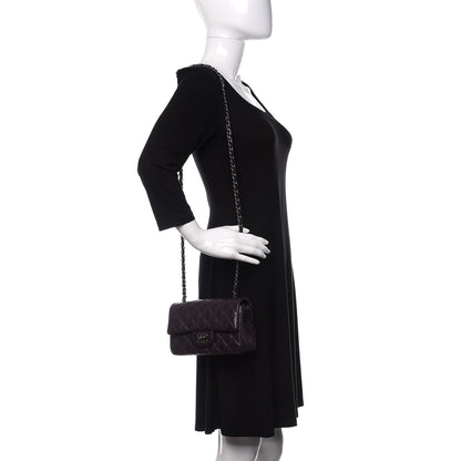 Chanel Washed Caviar Quilted Mini Rectangular Flap Dark Purple 2 of 11