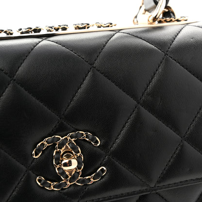 Chanel Lambskin Quilted Small Trendy CC Chain Dual Handle Flap Bag Black 11 of 11