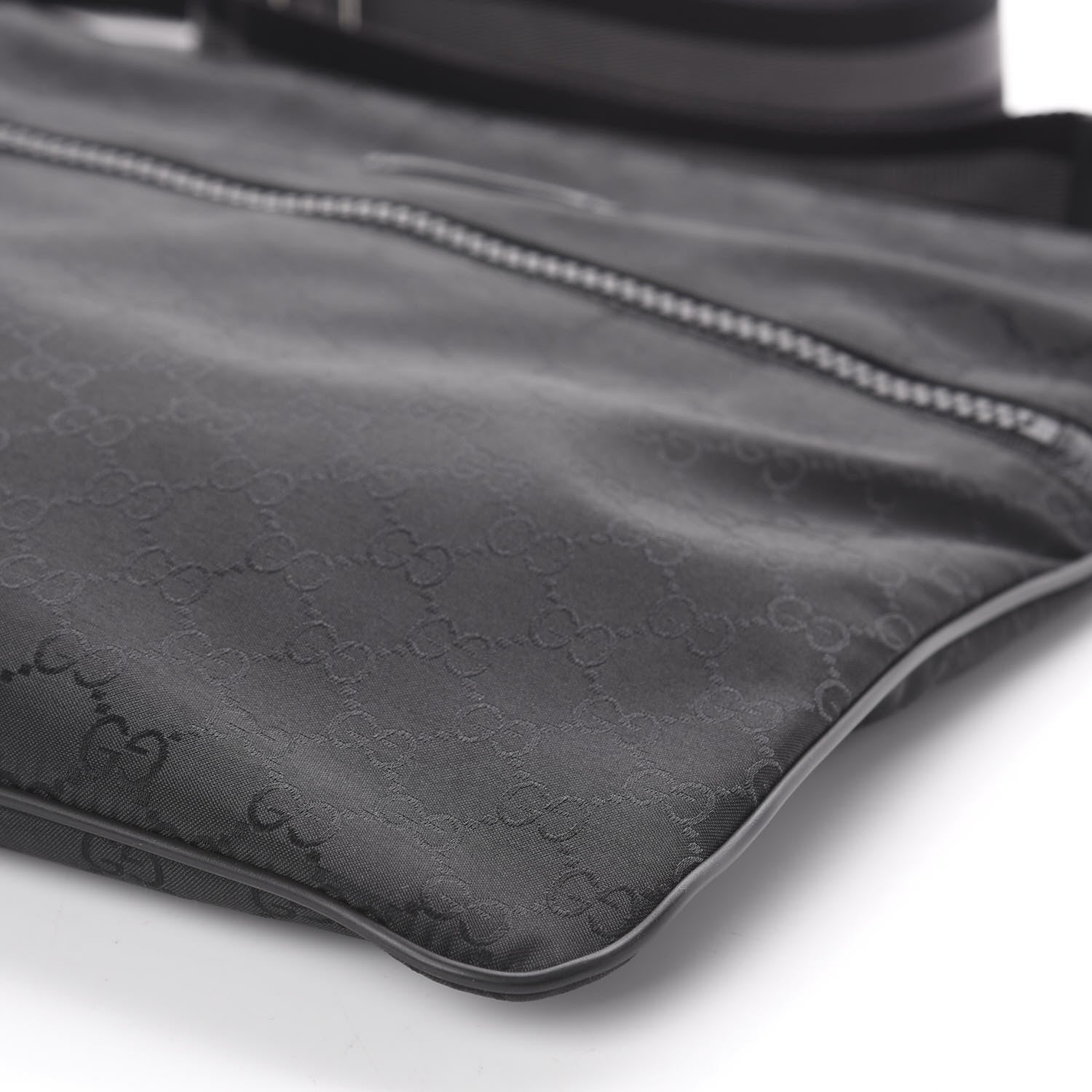 Gucci Nylon Monogram Medium Flat Messenger Bag Black 6 of 8