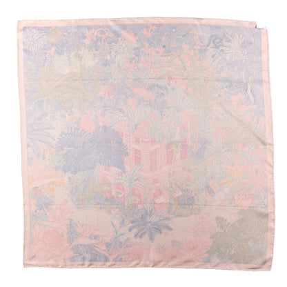 Hermes Silk Faubourg Tropical Scarf 90 Rose The Bleu Jean 2 of 4