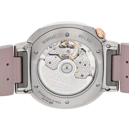 Hermes Stainless Steel 18K Rose Gold Diamond Bezel 36mm Cut Automatic Watch Glycine 4 of 5