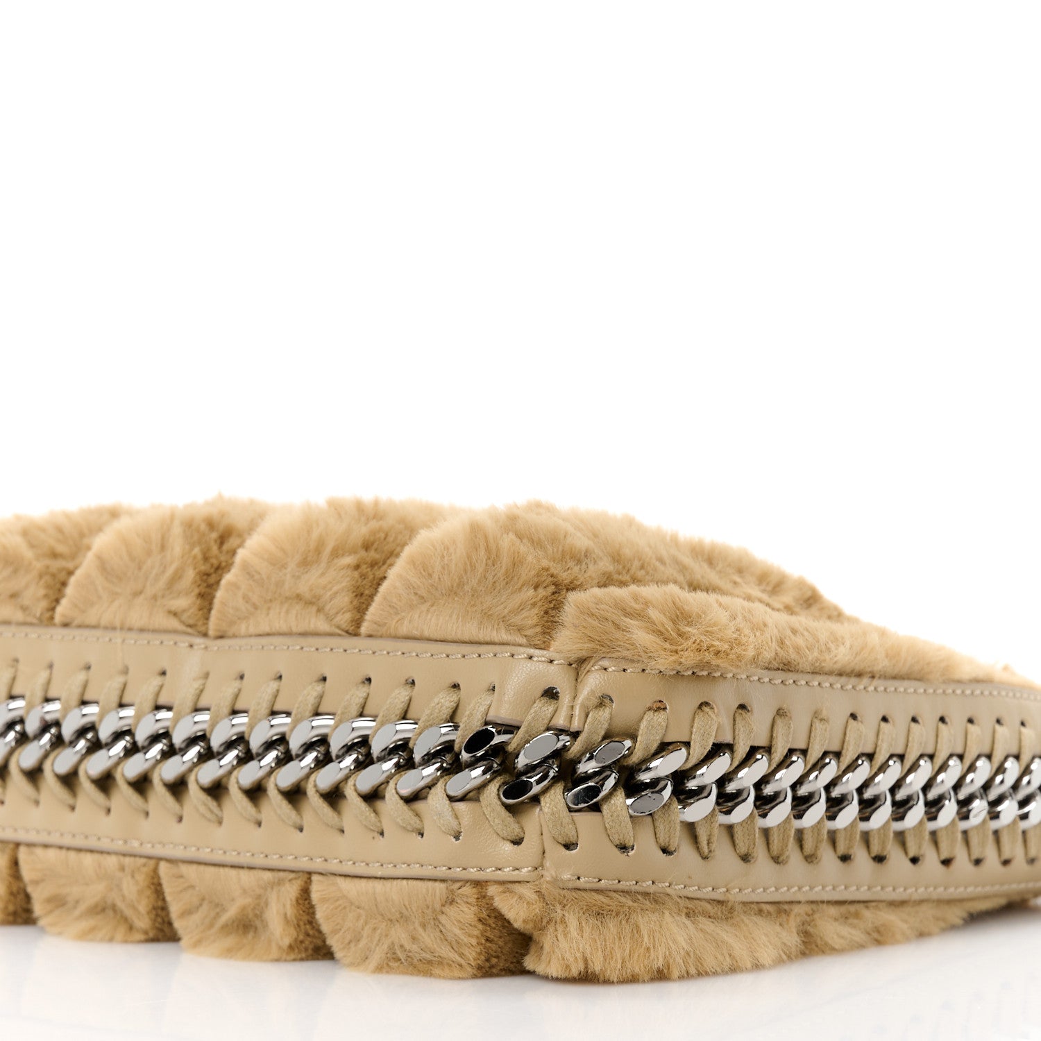 Stella McCartney STELLA MCCARTNEY Eco Fur Mini Striped Shoulder Bag Camel 10 of 10