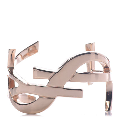 Saint Laurent Brass Monogram Large Cuff Bracelet Rose Gold 1 of 6
