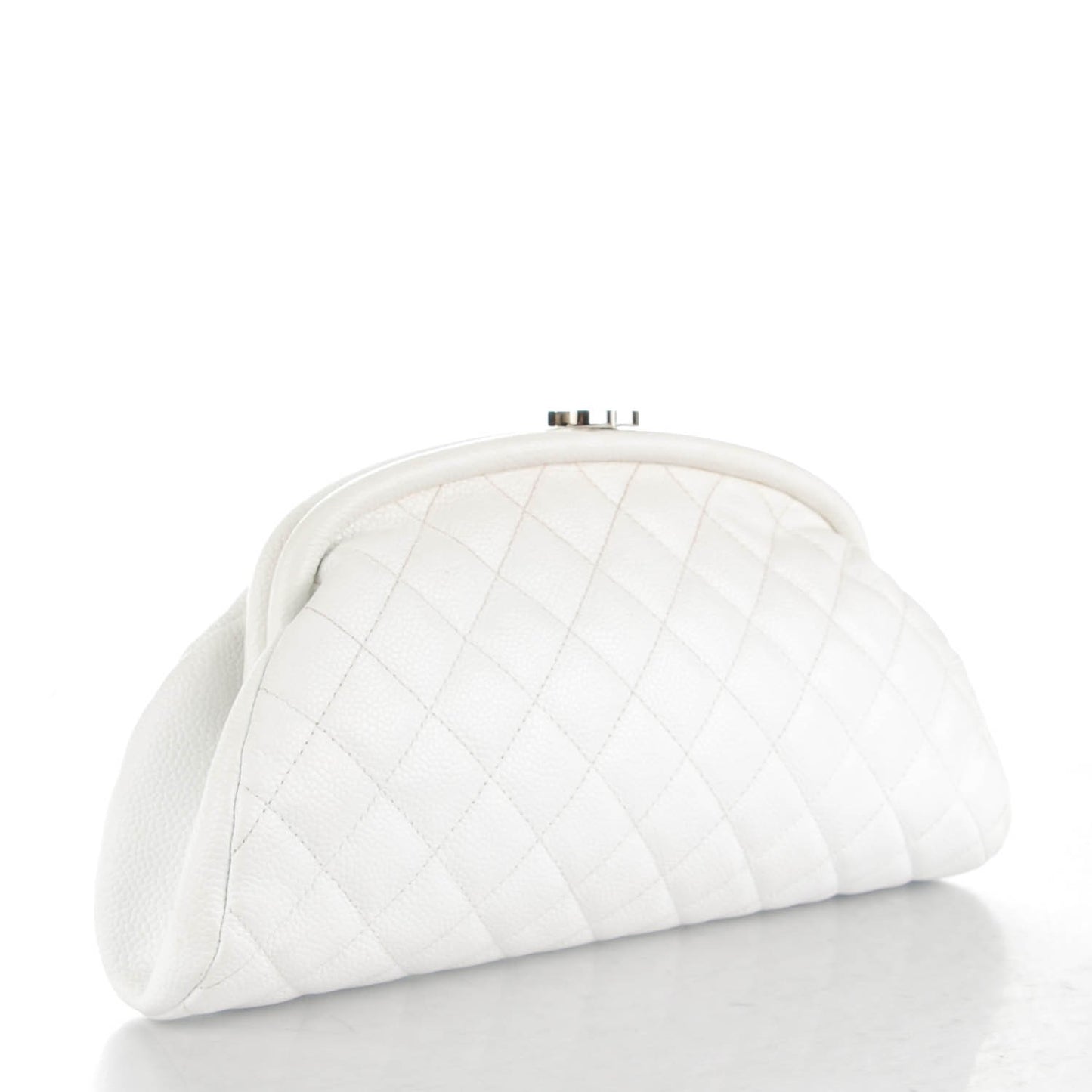 Caviar Quilted Timeless Clutch White