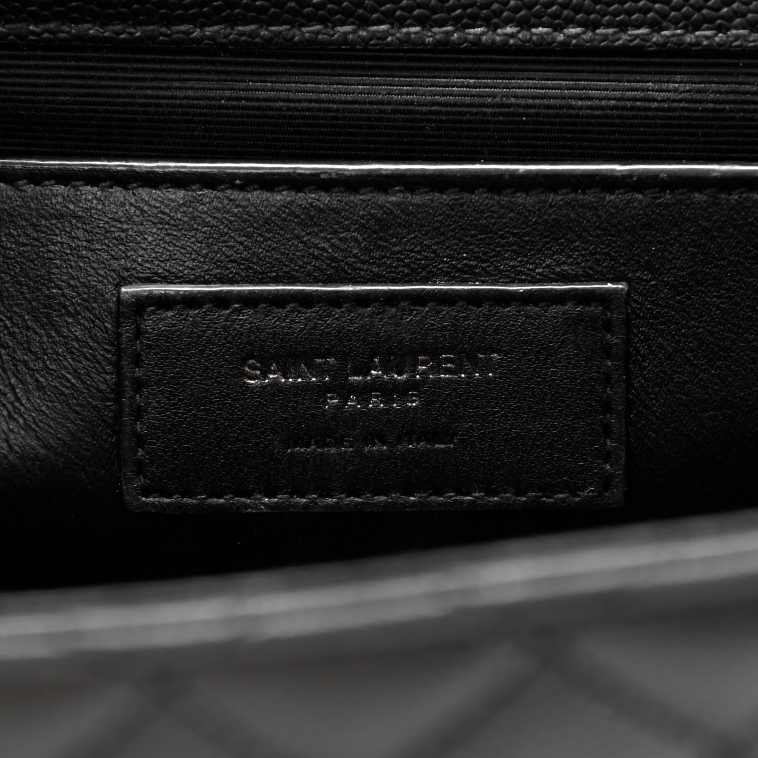 Saint Laurent Grain De Poudre Textured Mixed Matelasse Triquilt Medium Monogram Satchel Black 7 of 13