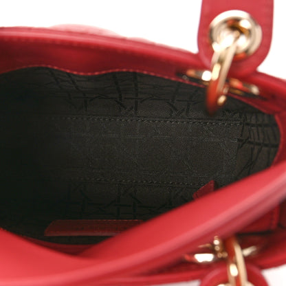 Christian Dior Lambskin Cannage Mini Lady Dior Coral 5 of 8