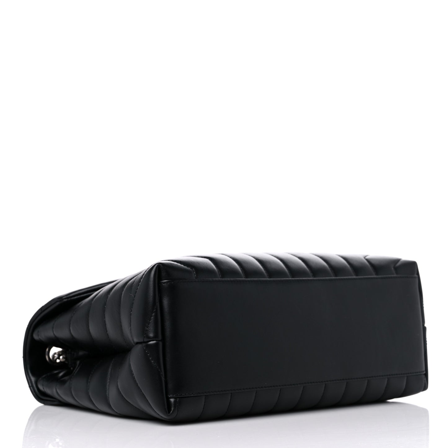 Calfskin Y Quilted Monogram Medium Loulou Chain Satchel Black