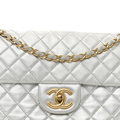 Chanel Metallic Lambskin Quilted Maxi Single Flap Silver 5 of 12