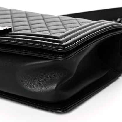 Chanel Calfskin Quilted Medium Boy Flap So Black 10 of 13