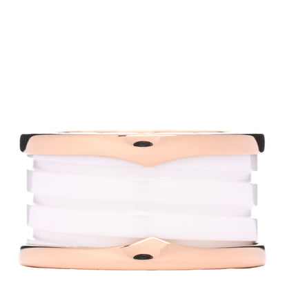 Bulgari 18K Rose Gold White Ceramic B.Zero1 Four-Band Ring 54 6.75 1 of 5