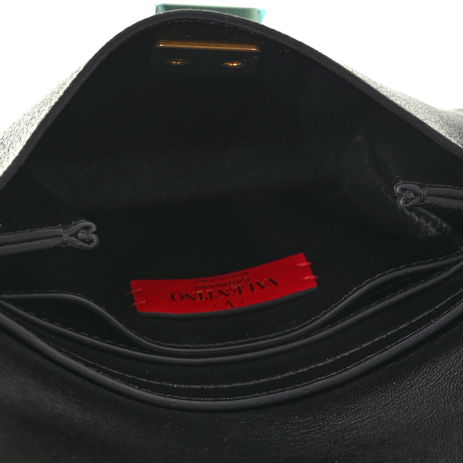 Valentino Garavani Calfskin VRing Clutch Black 4 of 5