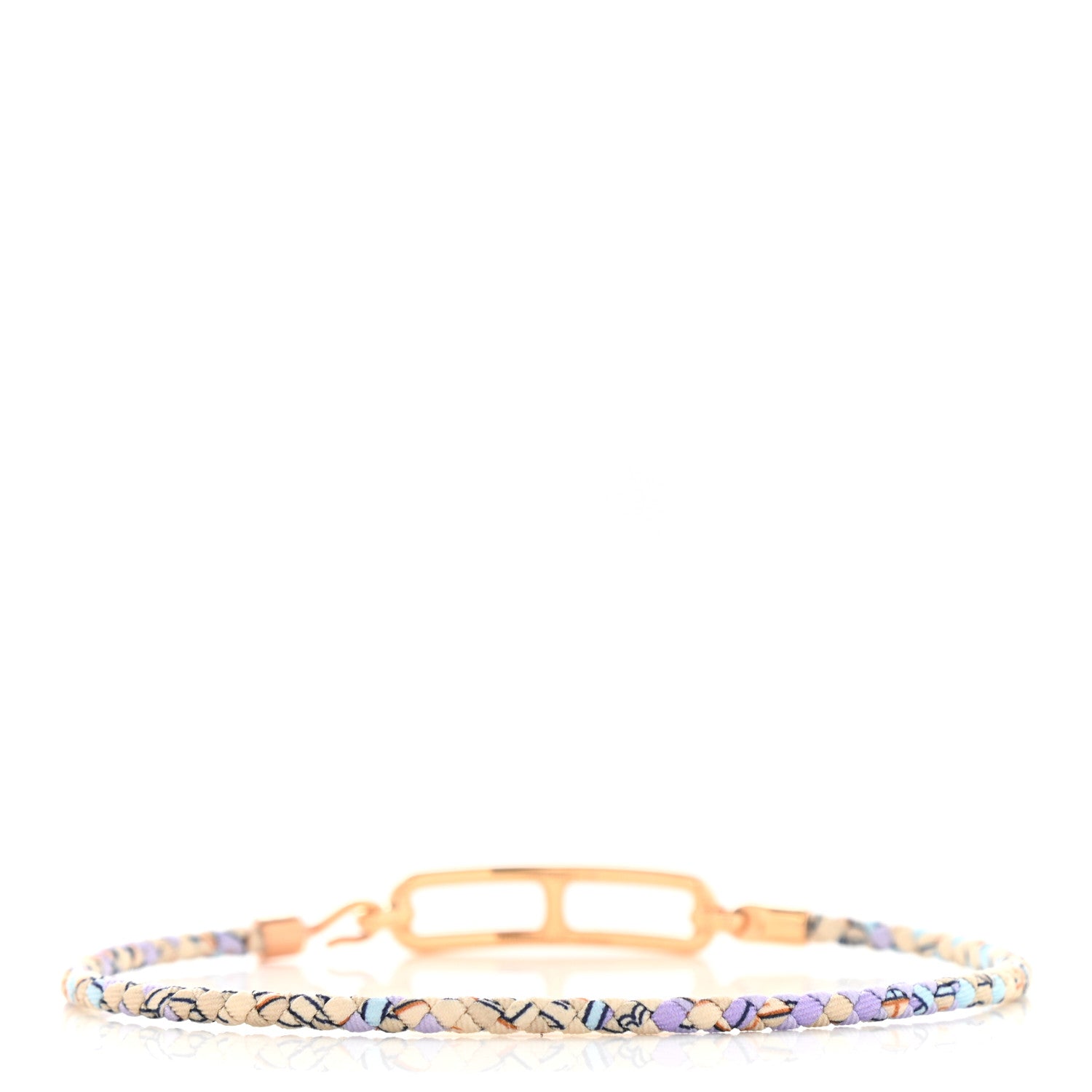 Hermes Silk Printed Astrologie Nouvelle Roulis Double Tour Bracelet T1 Lilas 3 of 4