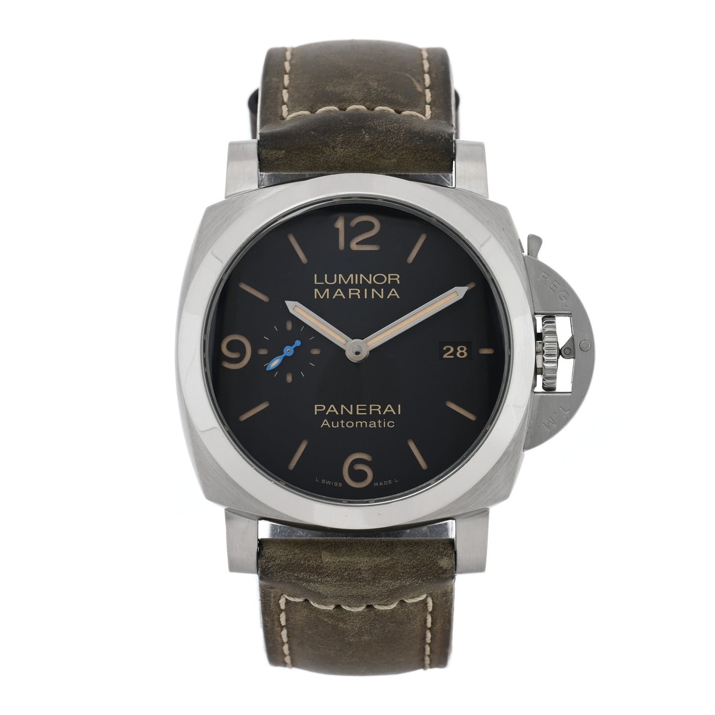 Stainless Steel Calfskin 44mm Luminor Marina 1950 3 Days Automatic Watch Black PAM01312