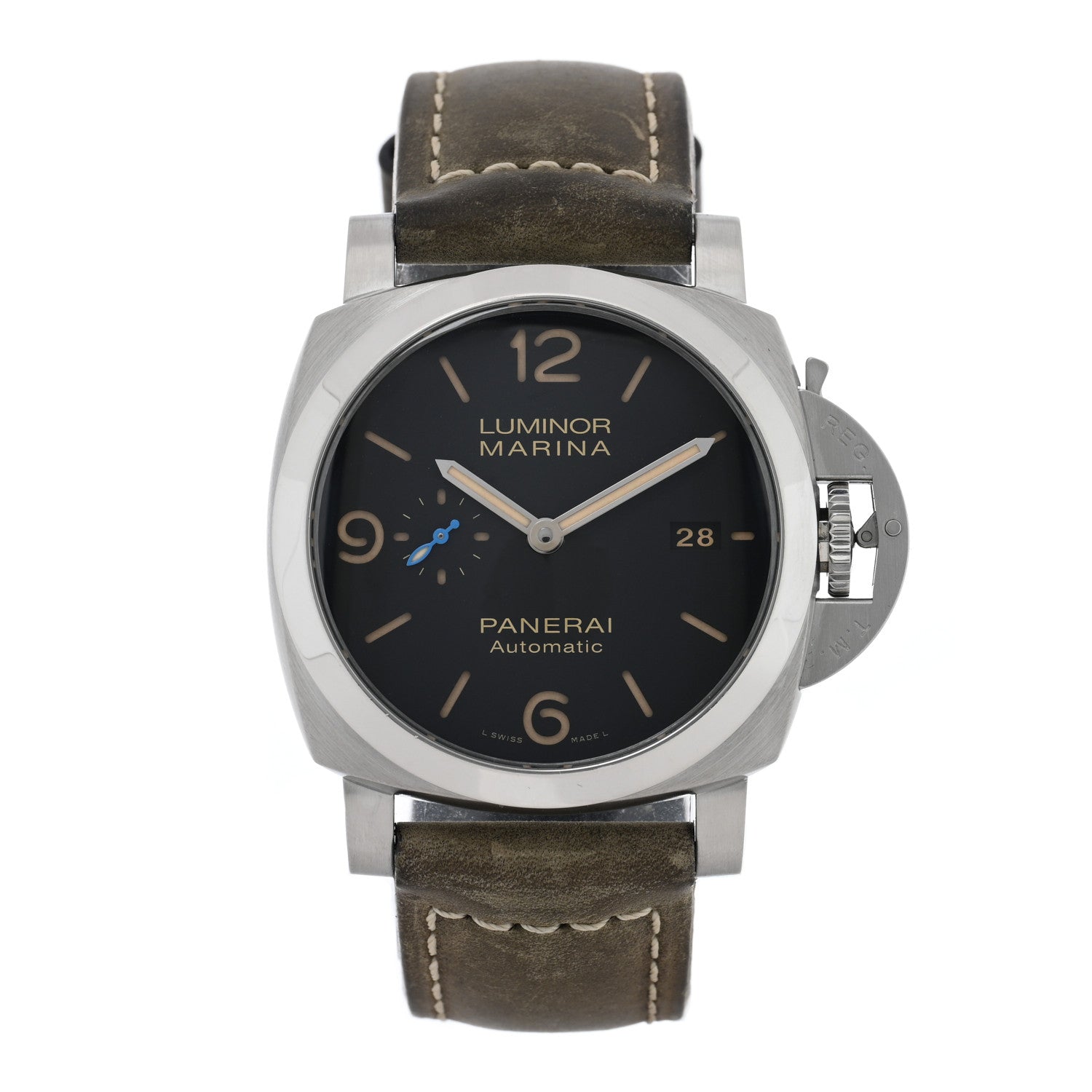 Panerai Stainless Steel Calfskin 44mm Luminor Marina 1950 3 Days Automatic Watch Black PAM01312 1 of 6