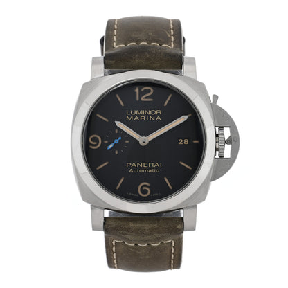 Panerai Stainless Steel Calfskin 44mm Luminor Marina 1950 3 Days Automatic Watch Black PAM01312 1 of 6