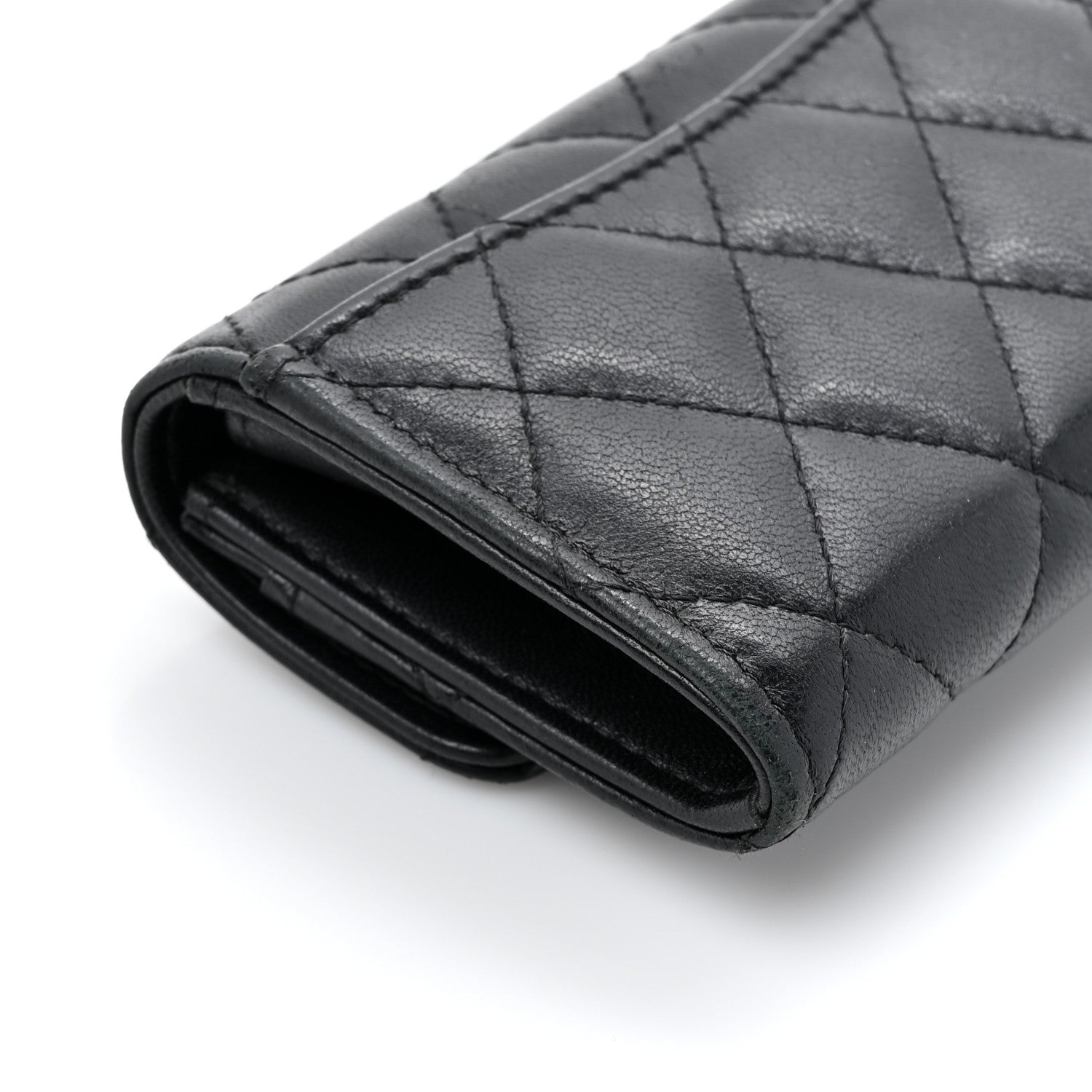 Chanel Lambskin Quilted Flap Card Holder Wallet Black 12 of 13