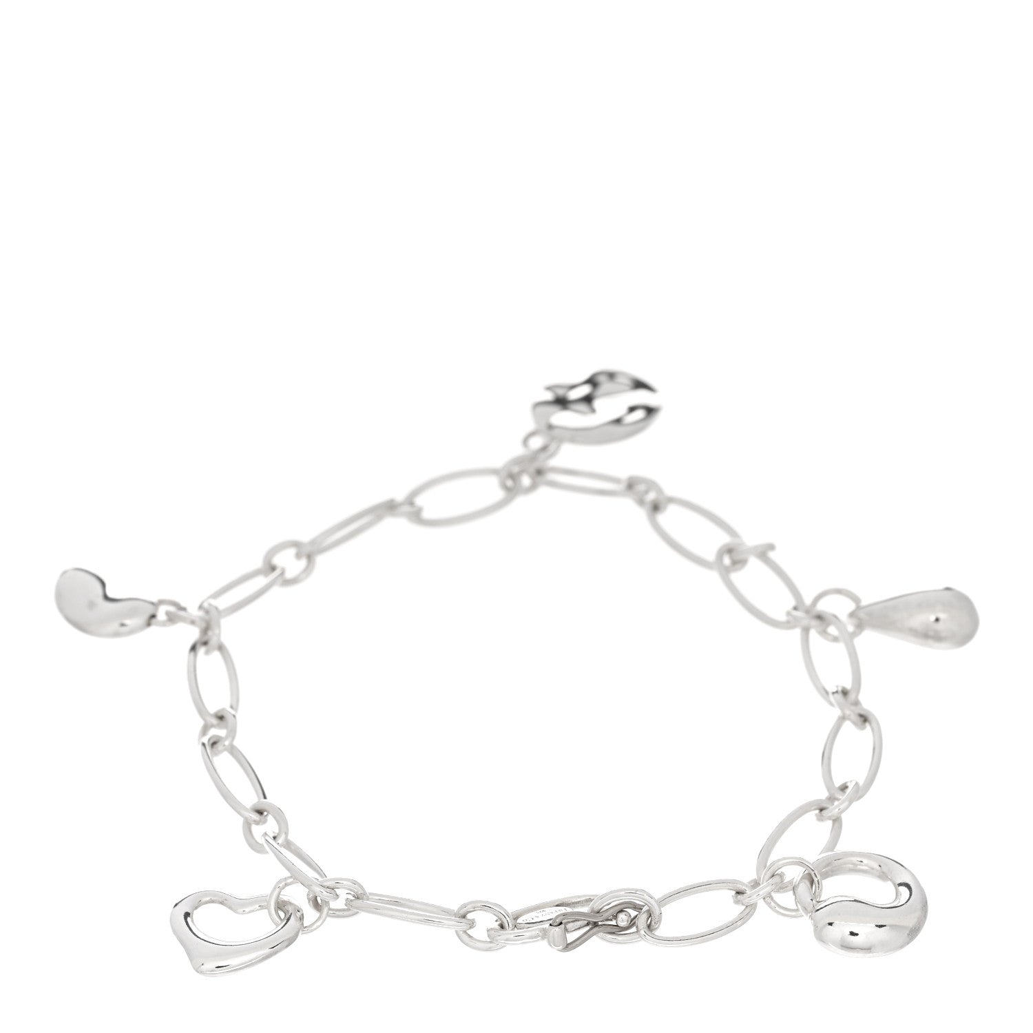 Tiffany Sterling Silver Elsa Peretti Five Charm Bracelet 2 of 3
