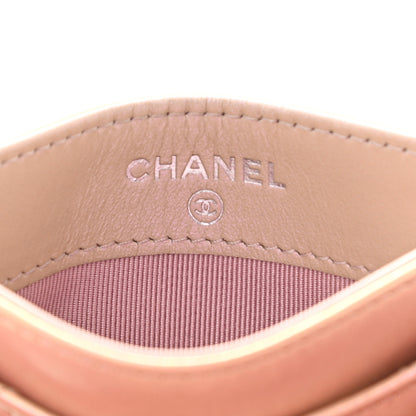 Chanel Iridescent Calfskin Quilted Card Holder Pink 6 of 12