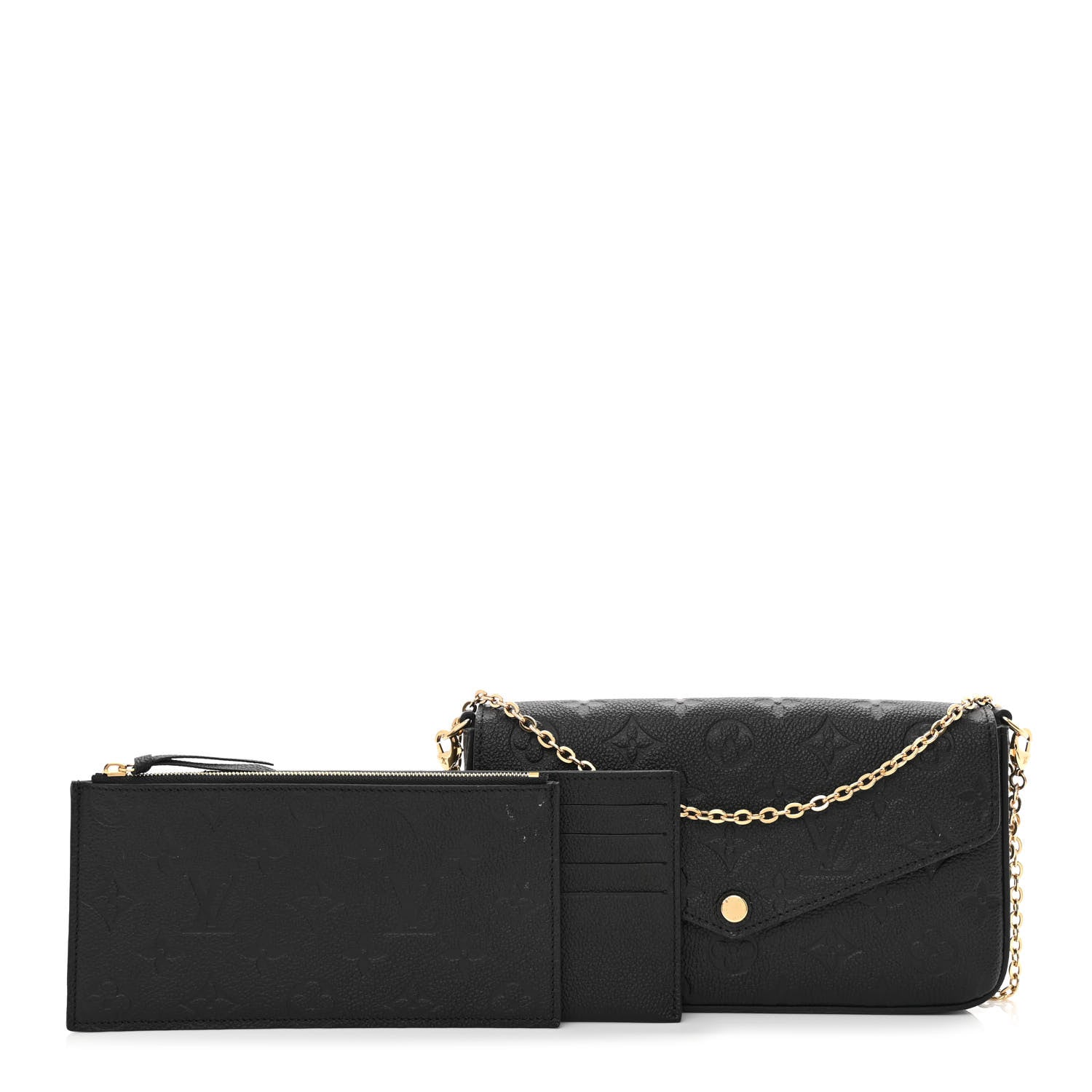 Louis Vuitton Empreinte Pochette Felicie Chain Wallet Black 1 of 13