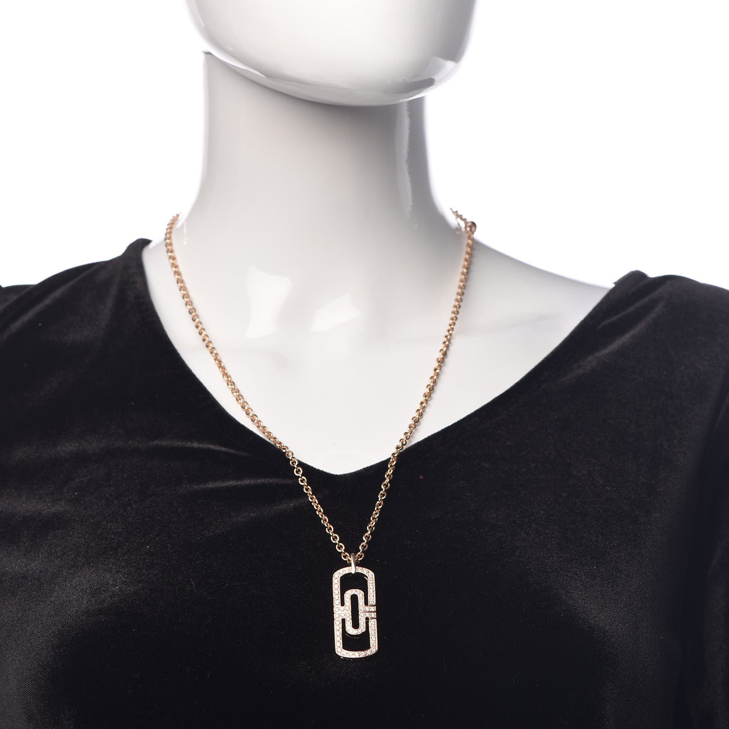 18K Rose Gold Diamond Parentesi Necklace