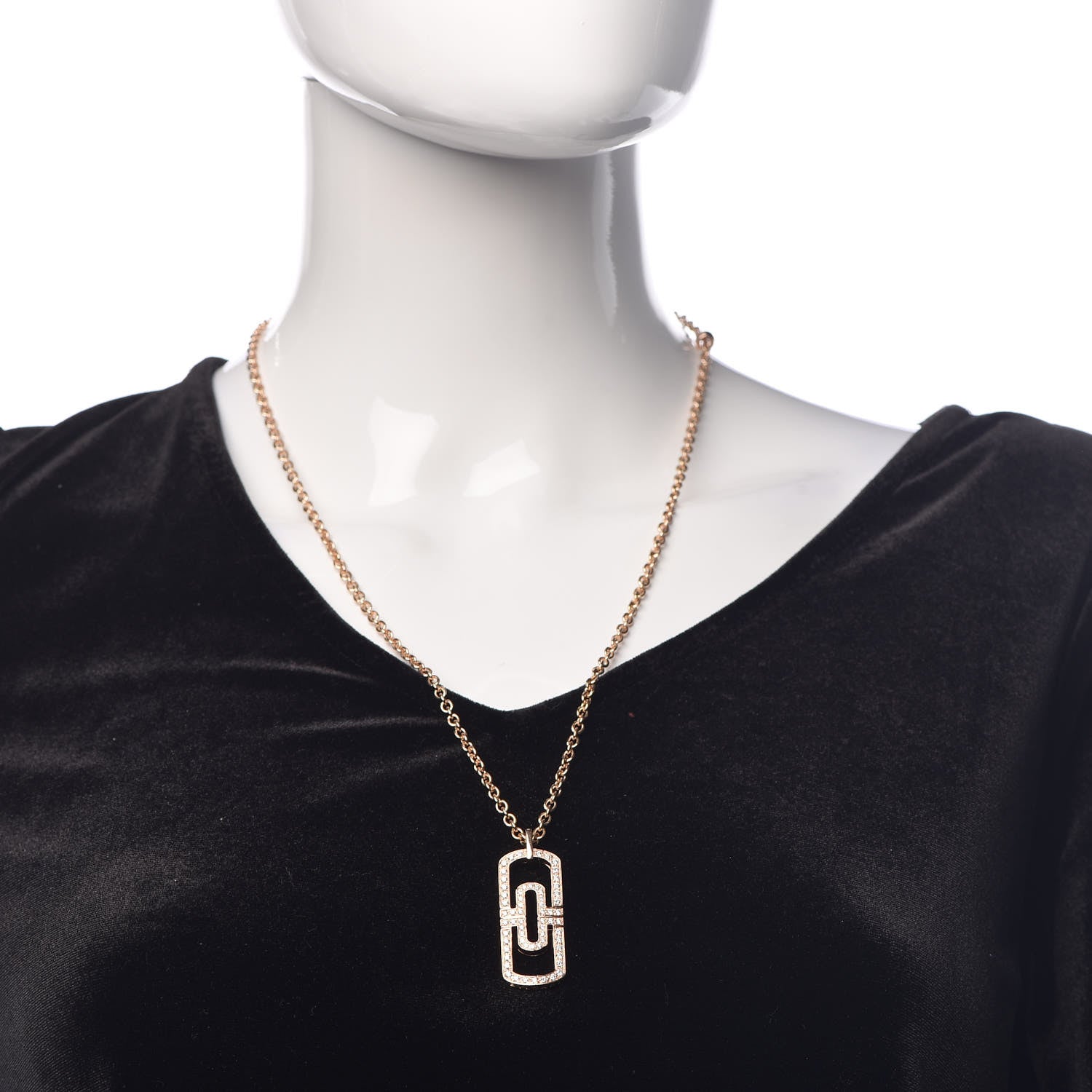 Bulgari 18K Rose Gold Diamond Parentesi Necklace 2 of 6
