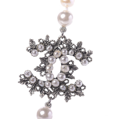 Chanel Pearl CC Short Necklace Silver 2 of 7