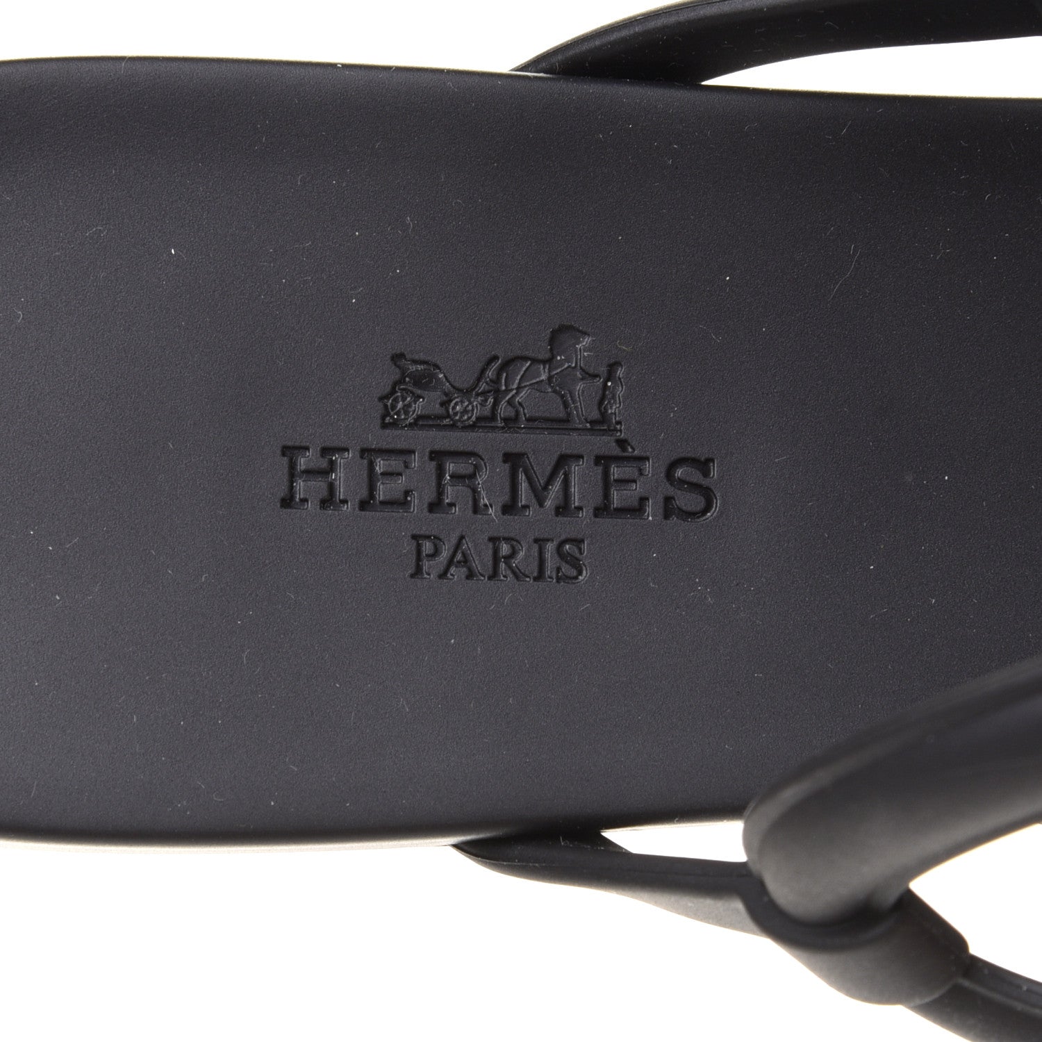 Hermes Rubber Womens Egerie Sandals 38 Black 7 of 8