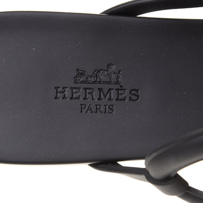 Hermes Rubber Womens Egerie Sandals 38 Black 7 of 8