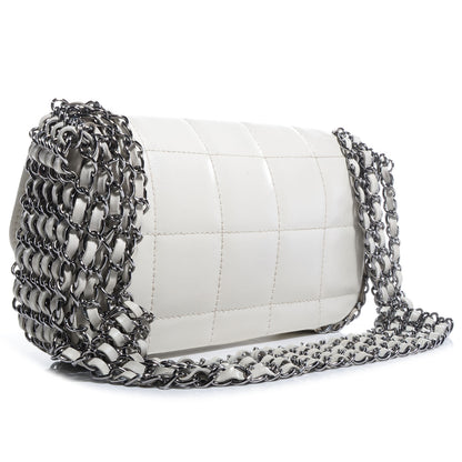 Chanel Lambskin Chocolate Bar 5 Chain Flap White 3 of 8
