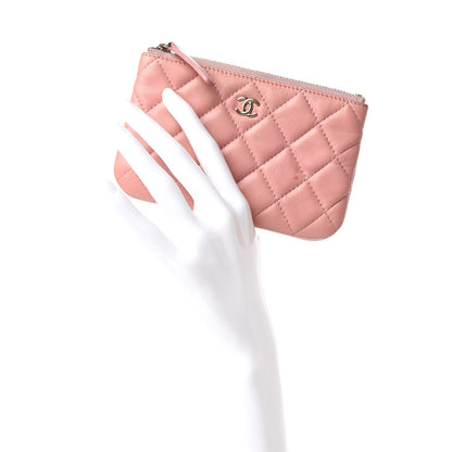 Chanel Lambskin Quilted Small Cosmetic Case Pink 2 of 13