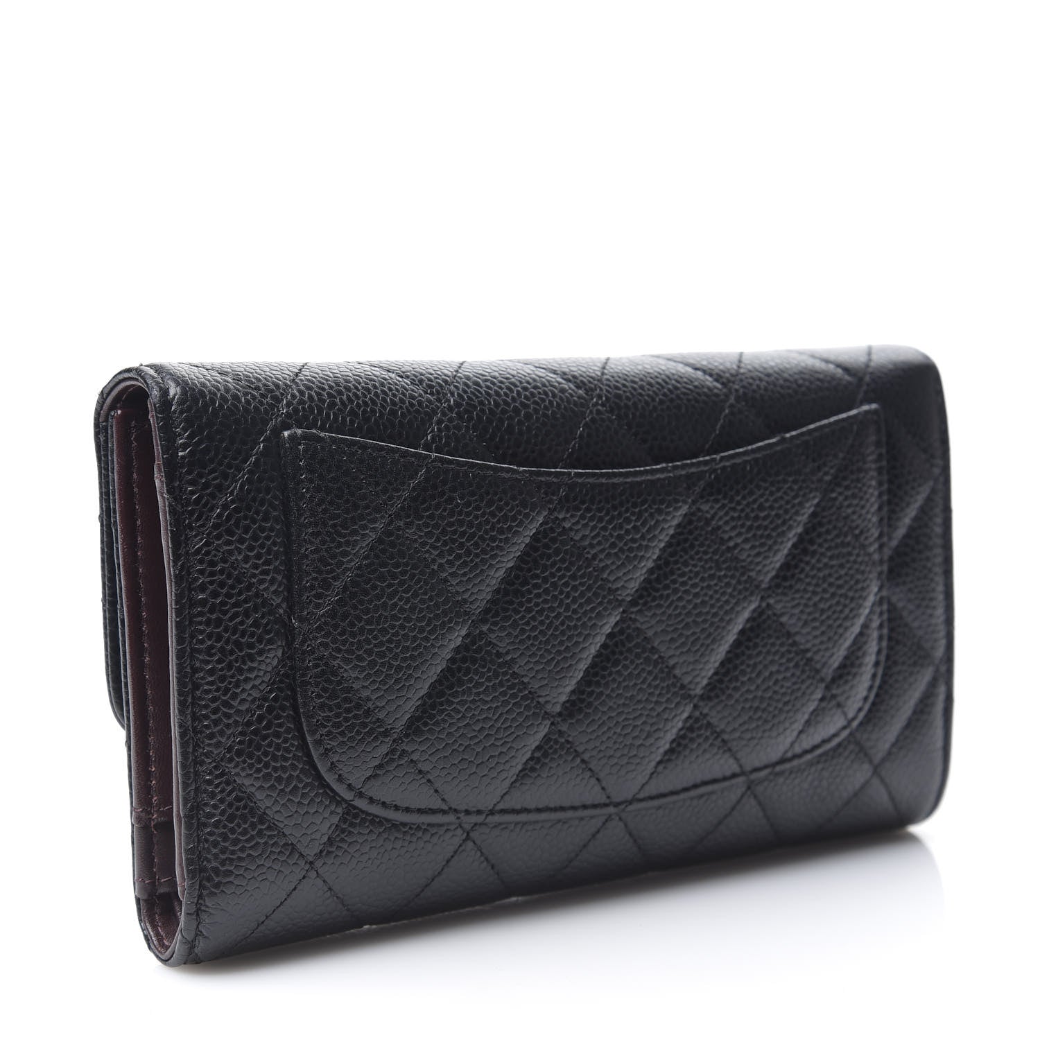 Chanel Caviar Quilted Long Flap Wallet Black 2 of 9