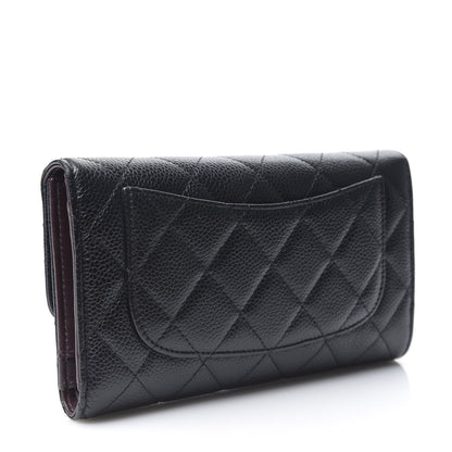 Chanel Caviar Quilted Long Flap Wallet Black 2 of 9