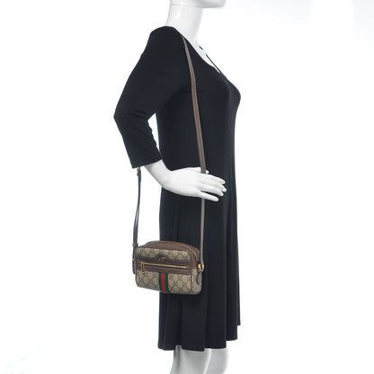 Gucci GG Supreme Monogram Web Mini Ophidia Shoulder Bag Brown 2 of 11