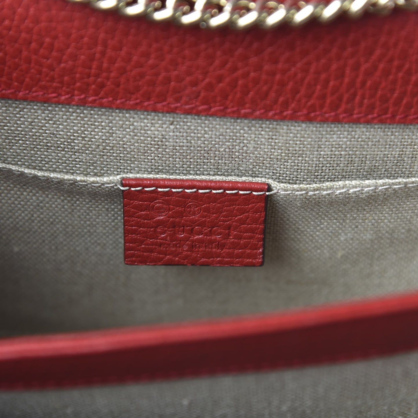 Dollar Calfskin Small Interlocking G Shoulder Bag Red