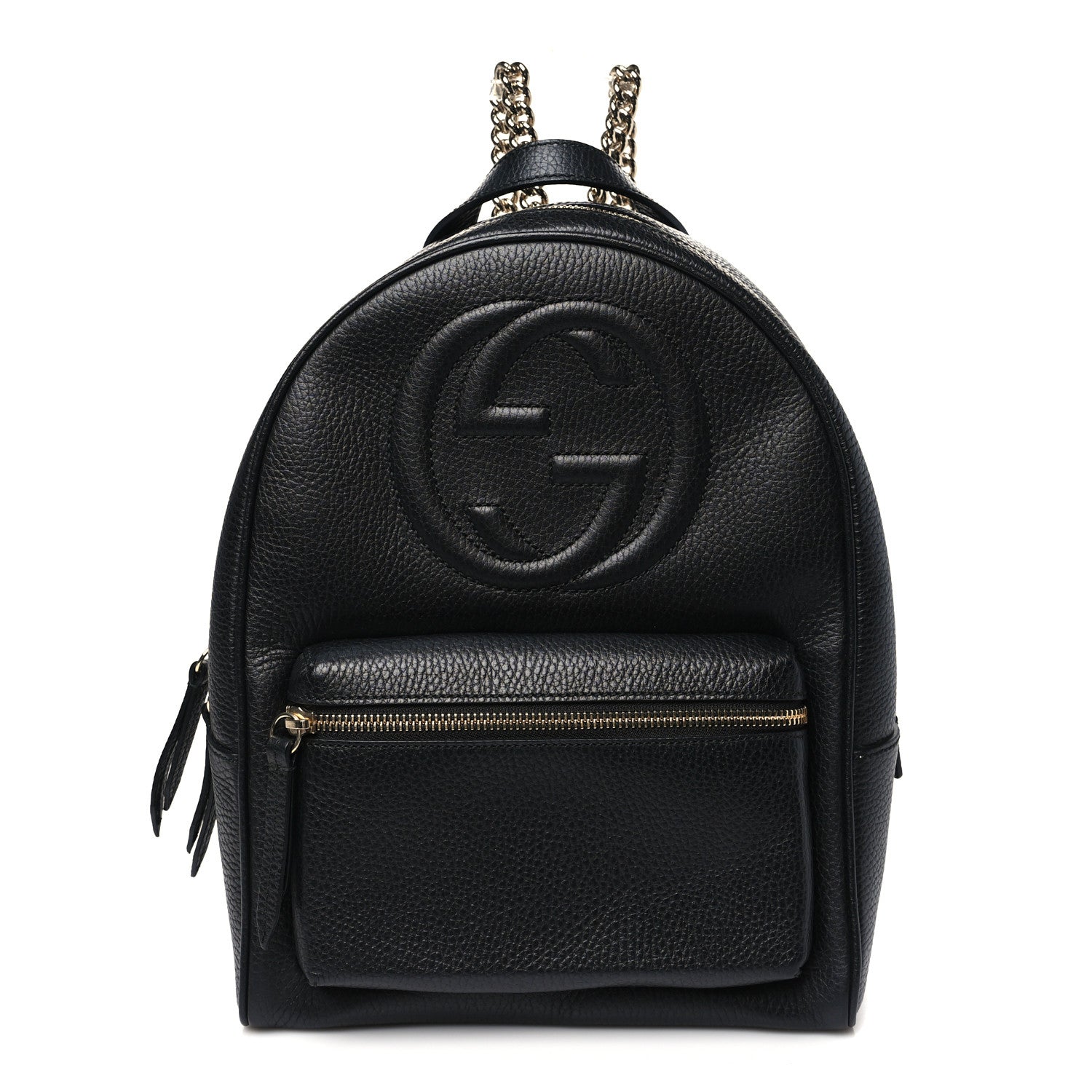 Gucci Pebbled Calfskin Soho Chain Backpack Black 1 of 10