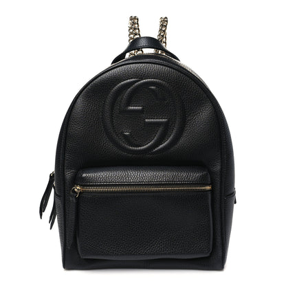 Gucci Pebbled Calfskin Soho Chain Backpack Black 1 of 10