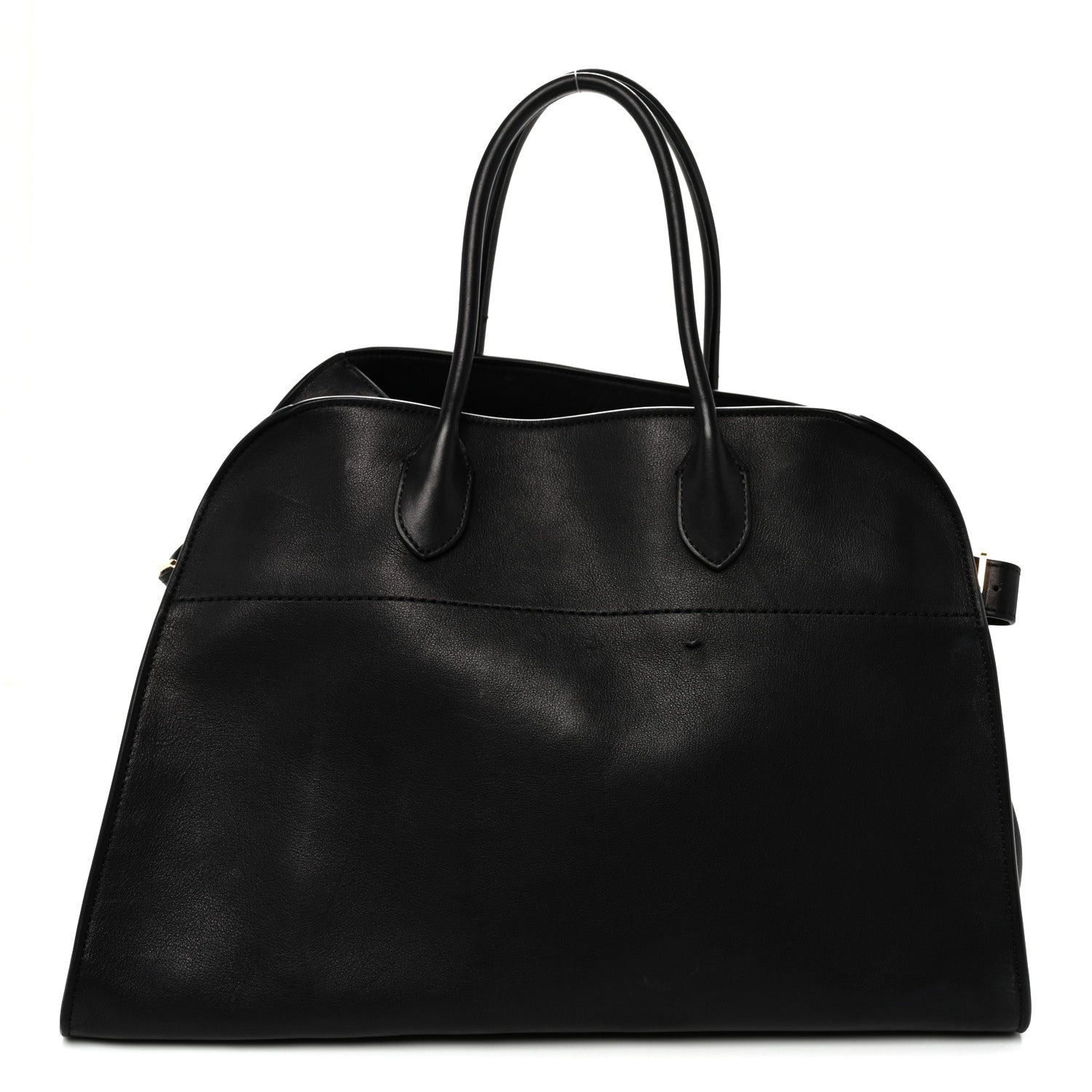 The Row Polished Saddle Calfskin Soft Margaux 15 Black 1 of 9