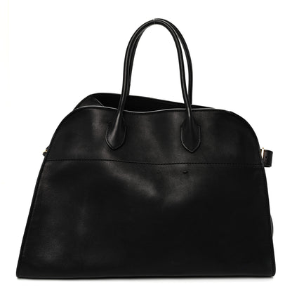 The Row Polished Saddle Calfskin Soft Margaux 15 Black 1 of 9