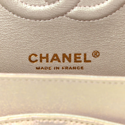 Chanel Iridescent Lambskin Quilted Medium Double Flap Ivory 6 of 10