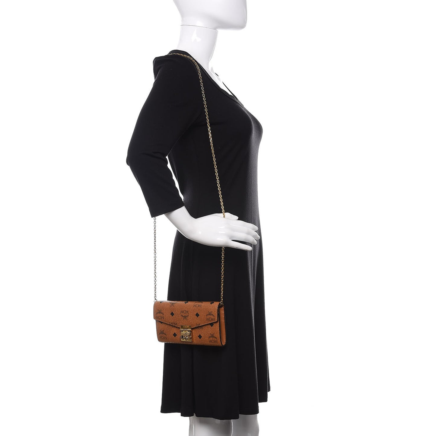 Visetos Large Patricia Wallet On Chain Cognac