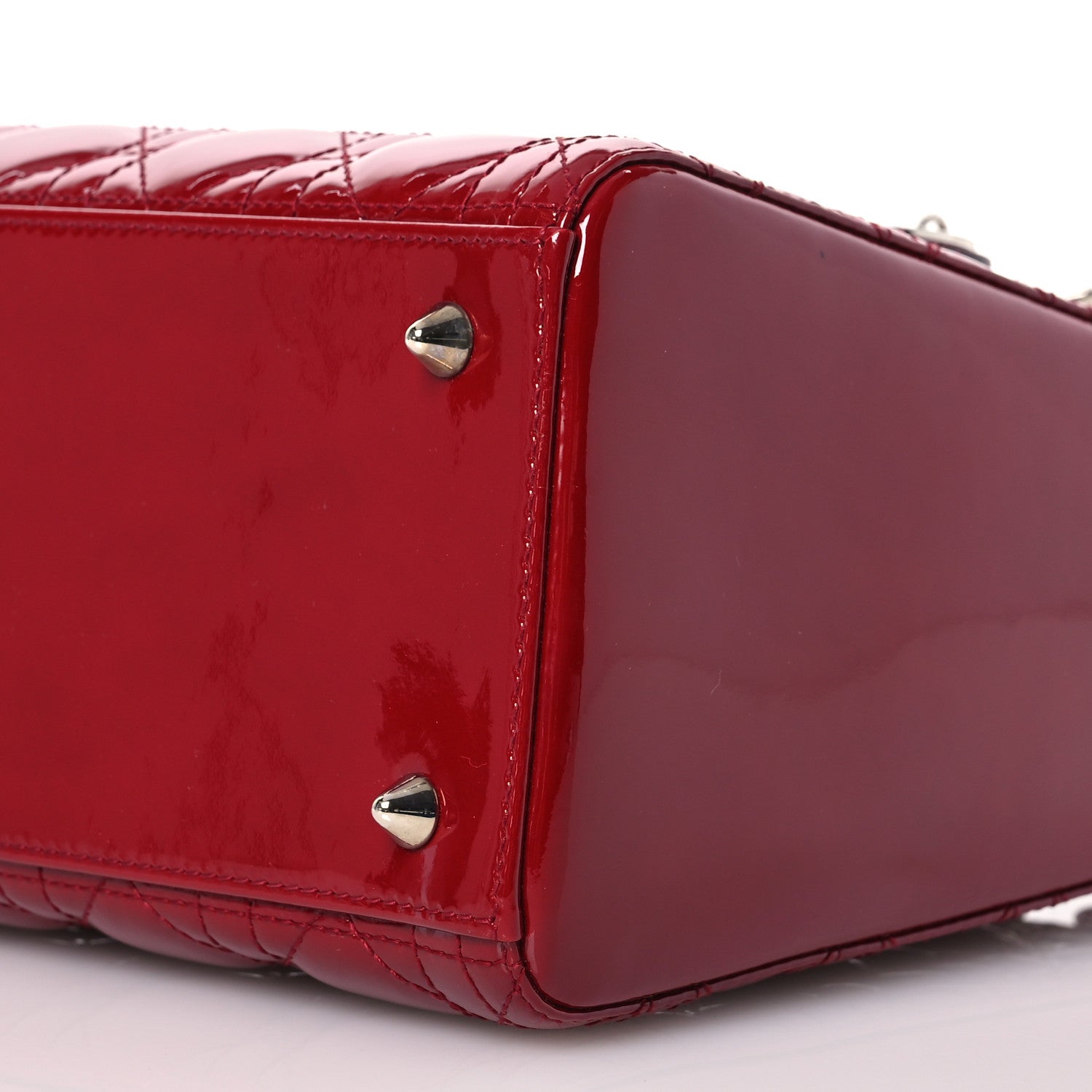 Christian Dior Patent Cannage Medium Lady Dior Red 10 of 13