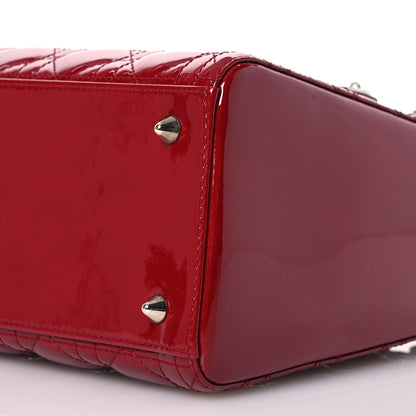 Christian Dior Patent Cannage Medium Lady Dior Red 10 of 13